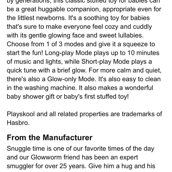 Hasbro playskool lullaby gloworm blue - Picture 5 of 6